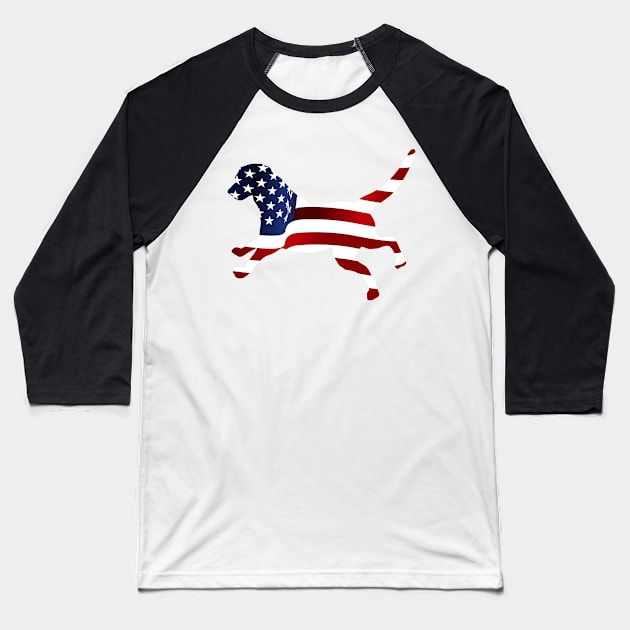 Independence Day USA Funny Dog Gifts Baseball T-Shirt by chrizy1688